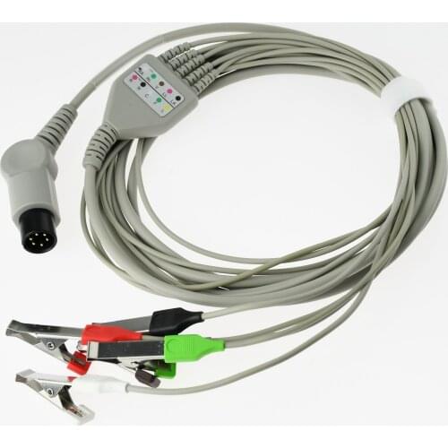 One piece ECG cable with 5 clip lead wires For veterinary patient monitor