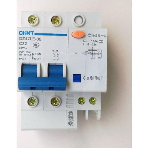 CHINT DZ47LE-32 2P C32A Earth Leakage Circuit Breaker/Residual Current Operated Circuit Breaker