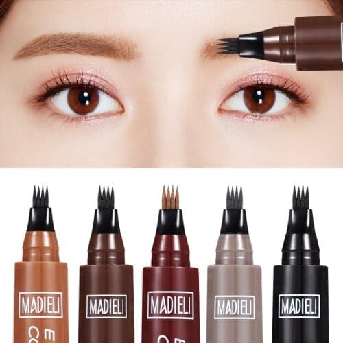 Flowering Micro-sculpted Four-fork Eyebrow Pencil Long-lasting Natural Liquid Eyebrow Pencil Four-Headed Fork Tip