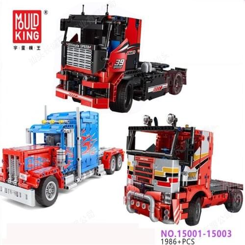 In Stock MOULD KING15001-03 Tech MOC The Transport Truck Remote Control Car Building Blocks Bricks Kids Educational Toys Gift