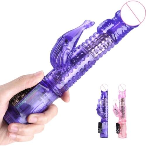 Dual Vibrator For Women Rabbit Vibrator Realistic Dildo Clitoris Stimulator Massager Rotating Penis Vibrator Sex Toys For Women