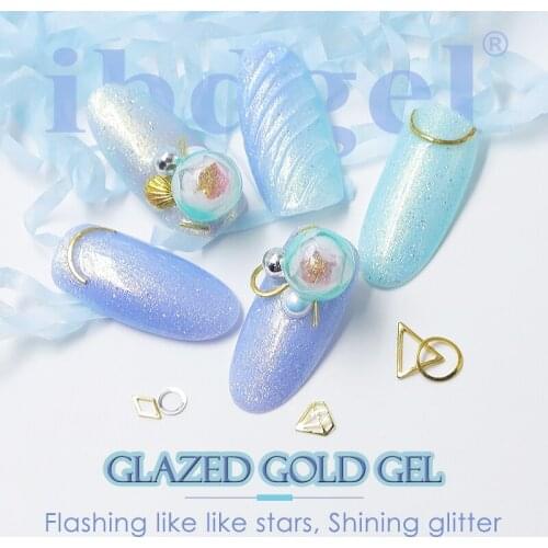 1 pc IDO Glitter nail gel 15ml Art Glazed Gold Series shinning Colorful Gel Nail Polish Soak off UV led Nails Glue polish