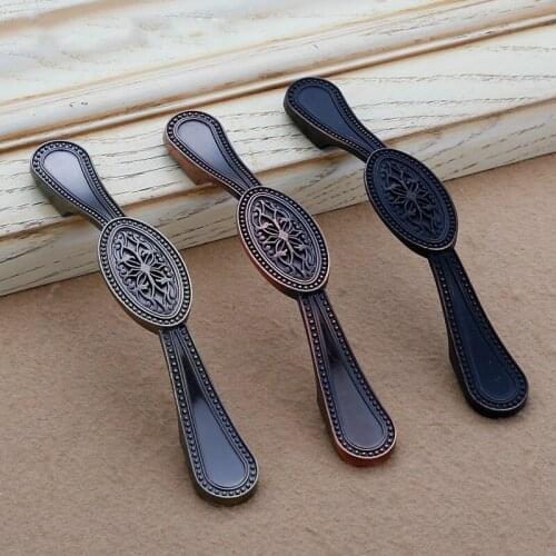 JD 2PCS Chinese Style Green Bronze Wardrobe Drawer Handle Door Knob Handle American Antique Furniture Hardware