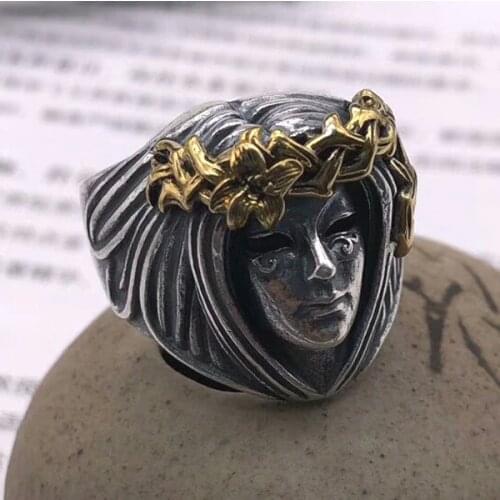 925 Sterling Silver redbud Lord VINTAGE Ring rings jewelry adjustable size A2202