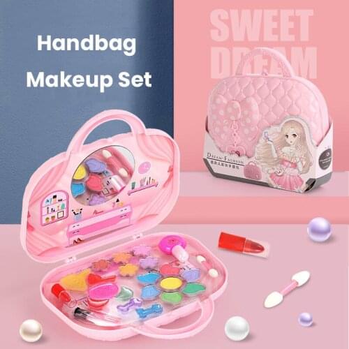 Cosmetics Girls Toys Kid Makeup Box Set Toys Lollipop Dressing Plastic Safety Beauty Pretend Play Children Makeup Girl Game Gift