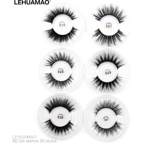 LEHUAMAO eyelashes 3D Silk false eyelashes natural long lasting thick lashes natural dramatic volume eyelashes extension R031