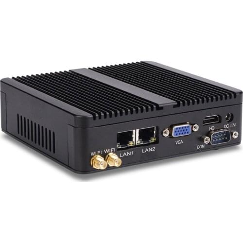 Factory Fanless Industrial Mini PC Win10 Core J1900 2*Intel Gigabit Lans 6*RS232 8*USB Micro Computer Linux Wifi HDMI Windows PC