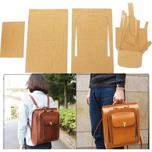 36x33x13cm Big Size DIY Leather Craft Bag Sewing Pattern 500gsm Height Weight Kraft Paper Cardboard Hollowed Template Set