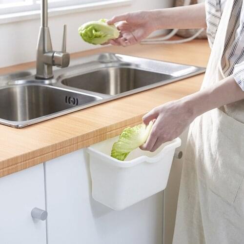 New 2020 Kitchen Cabinet Door Hanging Trash Garbage Bin Can Rubbish Container Household Cleaning Tools Waste Bins Dropshipping