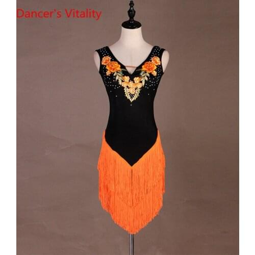 New Sexy Latin Dance Dress For women Fashion Original Custom Made Backless Dress Lady Rumba flamenco Competition Dance Costumes