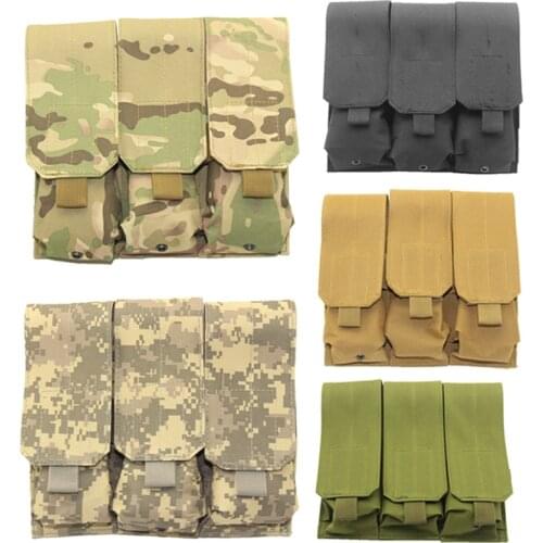 Hunting Molle Magazine Bag Three Pouch for AK 47 74 Airsoft Rifle Gun Pistol Mag Magazine Tool Bag for Shooting Tactical Outdoor