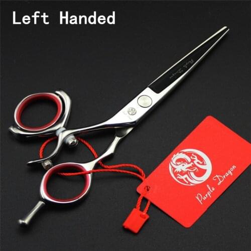 Purple Dragon 5.5 inch Pro Barber Swivel Hair Scissors 360 Degree Rotary Left Handle Hairdresser's Scissors Hair Clipper