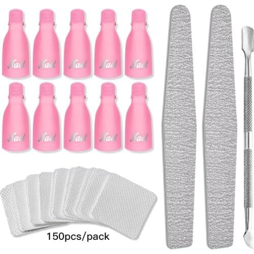 Plastic Nail Art Soak Off Cap Clips UV Gel Polish Remover Wrap Tool Fluid for Removal of Varnish Manicure Tools