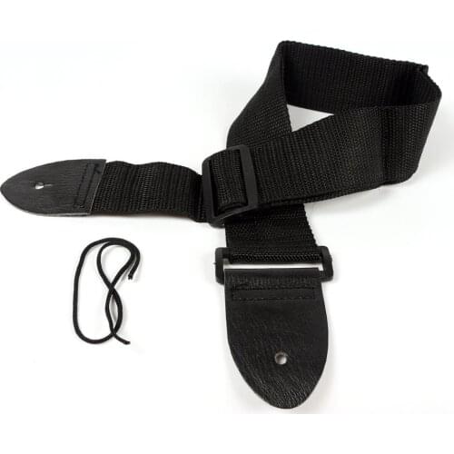 Adjustable Guitar Shoulder Strap Nylon Belt Synthetic Leather Ends with Small Pockets and Guitar Picks for Guitar Bass