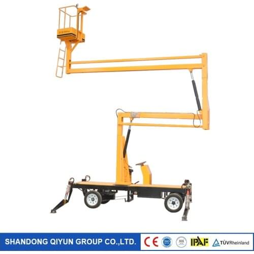 Qiyun CE ISO9001 Approved Load capacity 200kg height 10m self propelled Boom Lift for window cleaning
