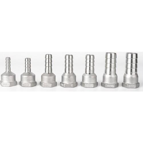 Stainless Steel Female BSP 1" Thread Pipe Fitting Barb Hose Tail Connector 20mm to 32mm Tools Accessory