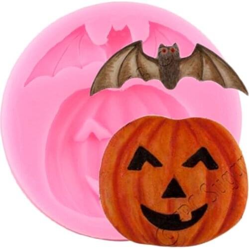 Halloween Pumpkin Bat Silicone Molds Fondant Cake Decorating Tools DIY Baking Cupcake Topper Candy Clay Chocolate Gumpaste Mould