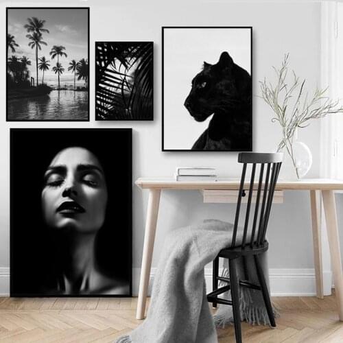 Nordic Modern Abstract Picture Decoration Canvas Painting Black and White Figure Home Decoration Bedroom Living Room Wall Poster