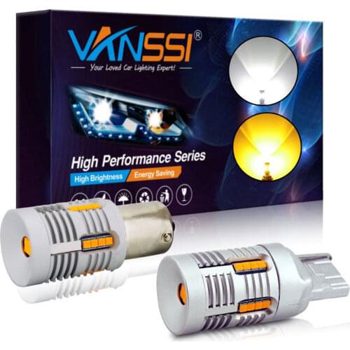 VANSSI T20 7440 W21W 7440NA WY21W,1156 BA15S P21W,Bau15s 7507 PY21W LED Bulb Canbus Error Free No Hyper Flash White/Amber Yellow