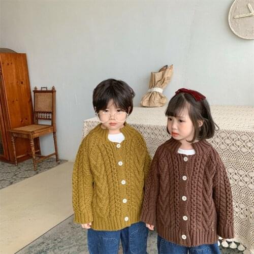 Girls Sweater Kids Coat Outwear 2021 Soft Plus Velvet Thicken Warm Winter Autumn Knitting Tops Cotton Cardigan Childrens Clothi