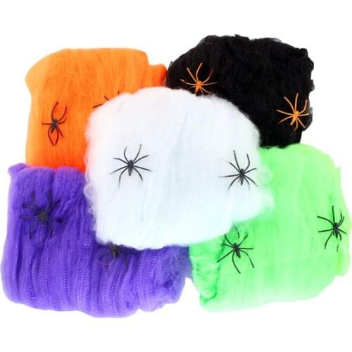 Spider Web Halloween Party Supplies Scary Prop Plastic Spider Web net Decoration For Haunted House Home Decoration