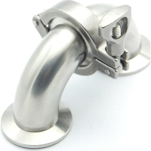 304 Stainless Steel 45mm Pipe OD Sanitary Elbow Pipe Fitting 64mm Feerule OD + 2" Tri Clamp + Silicon Gasket For Home Brew