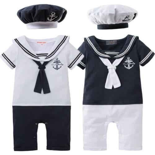 Umorden Newborn Baby Boys Navy Sailor Costume Rompers for Toddler Infant Purim Halloween Birthday Party Fantasia Outfit