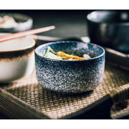 Japanese rice bowl household ceramic bowl trumpet straight soup bowl Japanese tableware restaurant seasoning bowl breakfast bowl