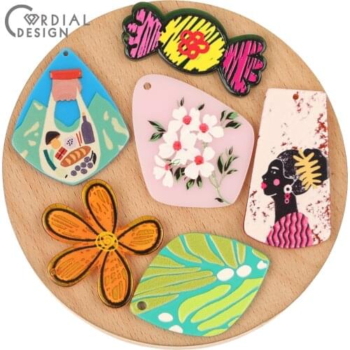 Cordial Design 50Pcs Jewelry Accessories/Painting Effect/Jewelry Findings & Components/Hand Made/Earrings Pendant/DIY Making