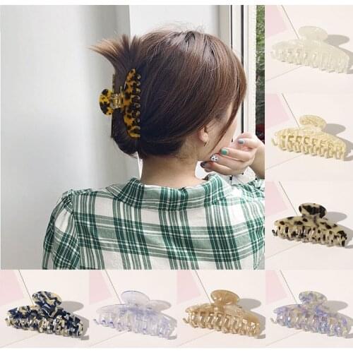 1PC Girl Hair Claw Women Geometric Hair Clamp Grab Hair Jaw Clip Grip Barrettes Korean Style Hairpin Acrylic Styling Accessories