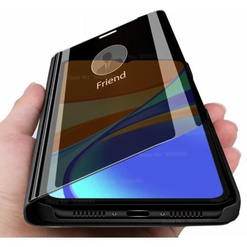 Redmi 9c Case Smart Mirror Flip Case for xiaomi redmi 9c 9 c nfc redme redmy redmi9c nfs Stand Magnetic Clear View Phone Cover