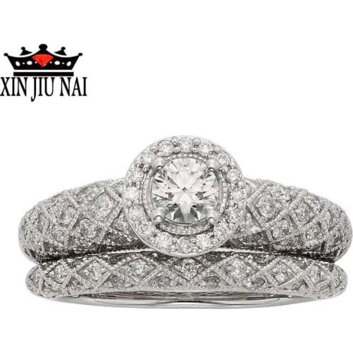 2019 hot sale classic style inlaid zircon luxury womens ring set explosion ring ring charm woman jewelry holiday gift