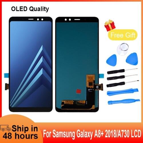 Mobile Phone LCD For Samsung Galaxy A8+ 2018 A730 LCD Assembly OLED Display Touch Screen Digitizer Replacement Parts A8 Plus