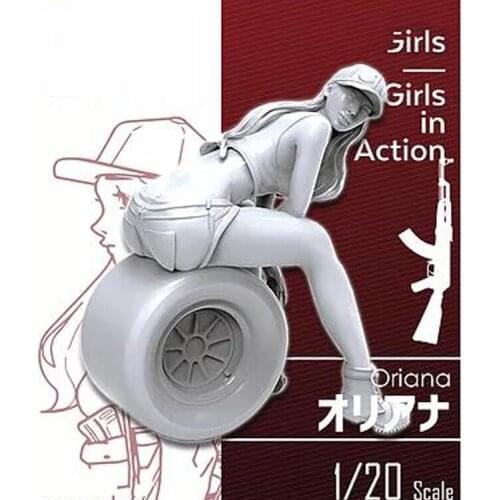 1/20 Assembly Resin Figure Kit Girl sitting on a tire