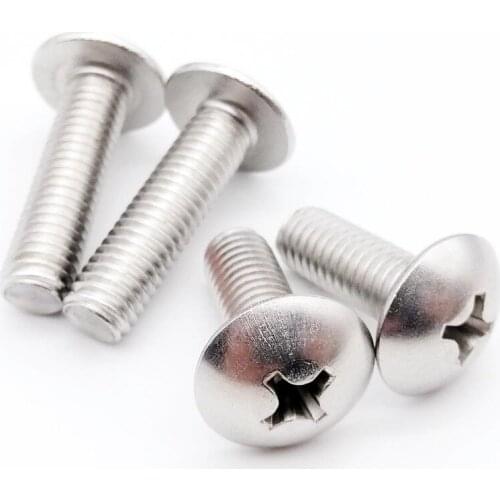 10/50X M2 M2.5 M3 M4 M5 M6 M8 304 A2-70 stainless steel JISB1111T Phillips Truss Head Large Flat Round Cross Screw Bolt L=3-80mm