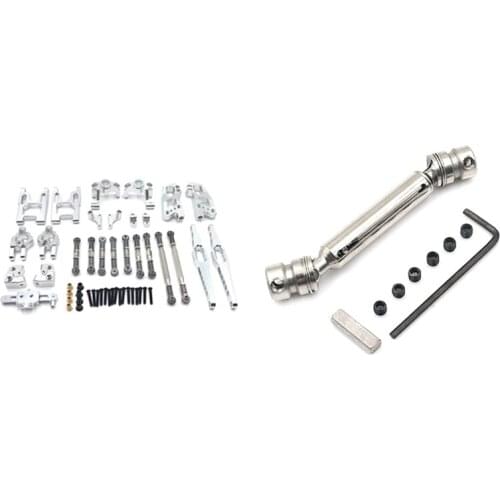 2 Set RC Car Part: 1 Set Front and Rear Shock Absorbers & 1 Set Rear Universal Drive Shaft Transmission Shaft