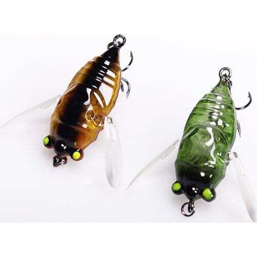 50mm/6g Towater Cicada Lures Rotational Double Propeller Wings Artificial Bait Floating Wobbler Insect Fishing Tackle 3D Eye