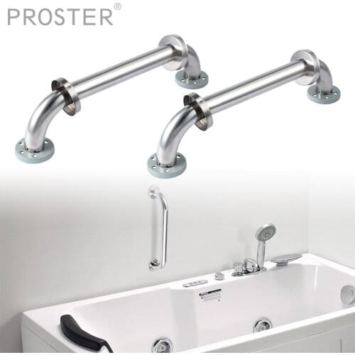 Proster 2Pcs Bathroom Grab Bar Anti Slip for Elder Safety Stainless Steel Toilet Bath Wall Grip Handle Towel Rail Household Part