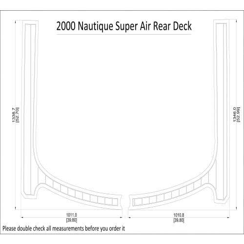 2000 Nautique Super Air Rear Deck Pad Boat EVA Teak Decking 1/4" 6mm