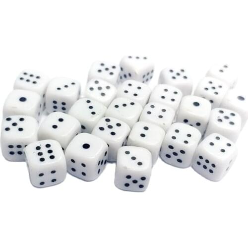 40 Piece White Color Dice Size 6 mm For Board Home Play Party Games Toys Use birthday Party Favor Carnival Pinata bag filler