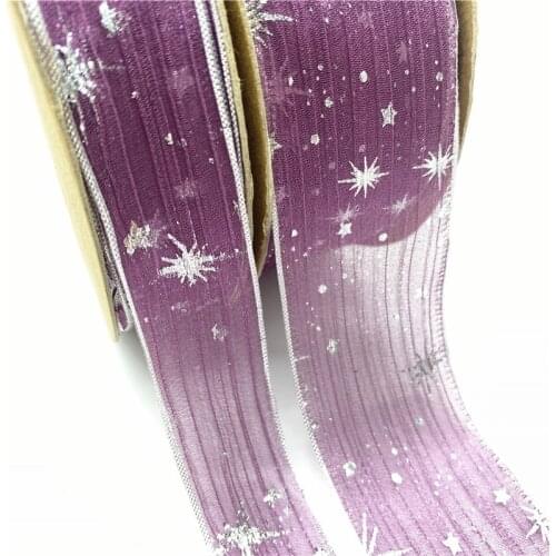 5Yards 25/40mm Starlight Dotted Tulle Glitter Ribbon Organza Mesh Fabric Belt DIY Craft Accessories Hair Clip Bow Accessories#07