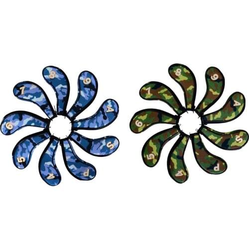 9PCS/Set Exquisite Golf Club Iron Head Covers Protector Golf Head Cover Sets Iron Club Head Cover Accessories