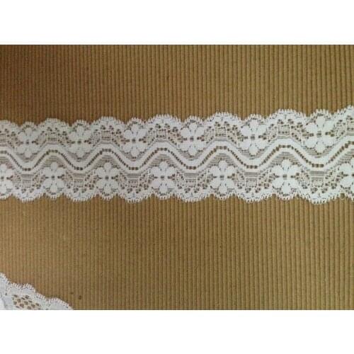 4cm width 100feets /lot white elastic stretch wave elegant lace trim diy headband,wedding bridal Sewing dress,swiss french lace