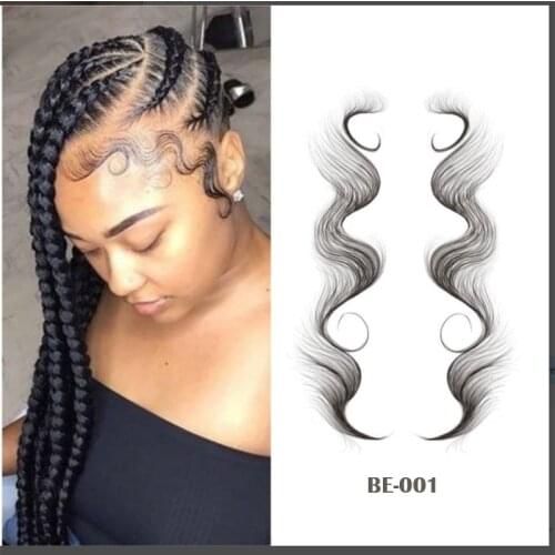 Baby Hair Tattoo Sticker 15 Styles Slayed Edges Hairstyles Tattoo Edge Baby Hair Waterproof Temporary Tattoo edges Artificial
