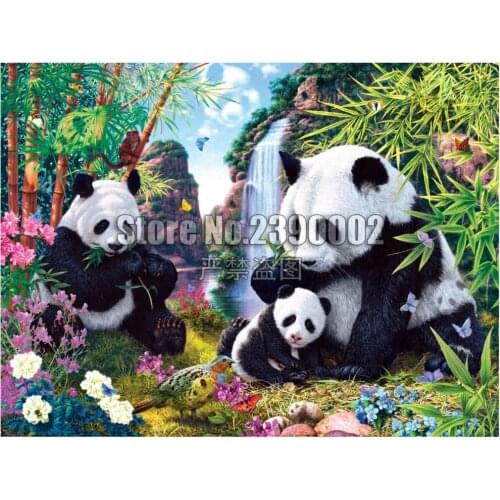 Diy Diamond Painting Animals Giant panda Cross Stitch Embroidery Wall Sticker Diamond Mosaic Jungle Waterfalls Painting Crafts
