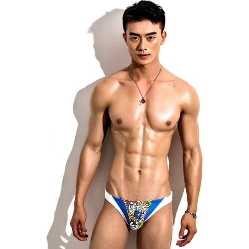 Sun tanning Mens Swimming Trunks Sexy Low Waist Gay Swimwear Briefs Boxers Bathing Suit Swimsuit Beachwear Maillot De Bain