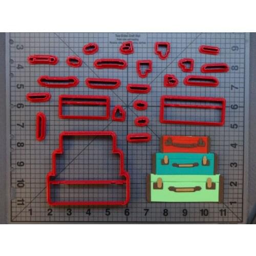 The luggage Cookie Cutter Mold Kitchen Baking Supplies Cake Icing Decoration Mold Fudge Tool Set 3D Cake Stand Skeleton