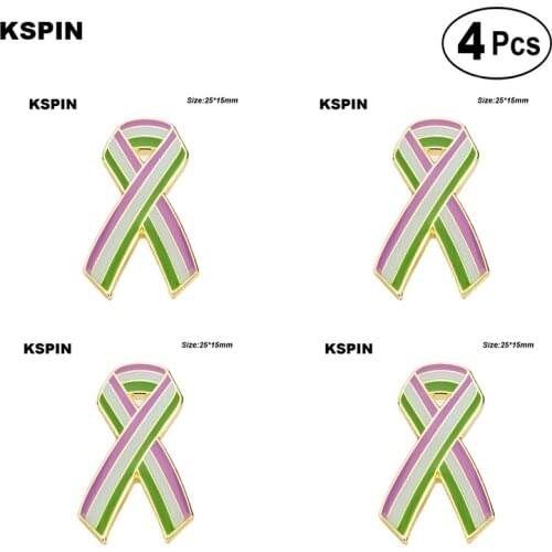 Genderqueer pride Bow Lapel Pin Flag badge Brooch Pins Badges 4pcs