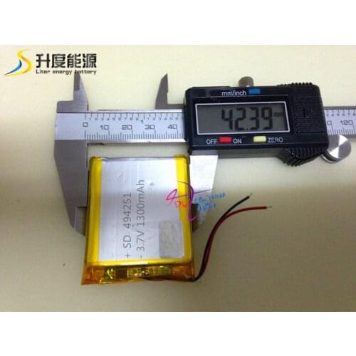 Customized polymer battery 3.7v SD494251 1300mah