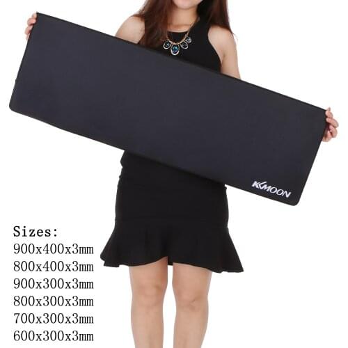 KKmoon Large Size Plain Black Extended Water-resistant Anti-slip Rubber Speed Gaming Game Mouse Mice Pad Desk Mat for Computer